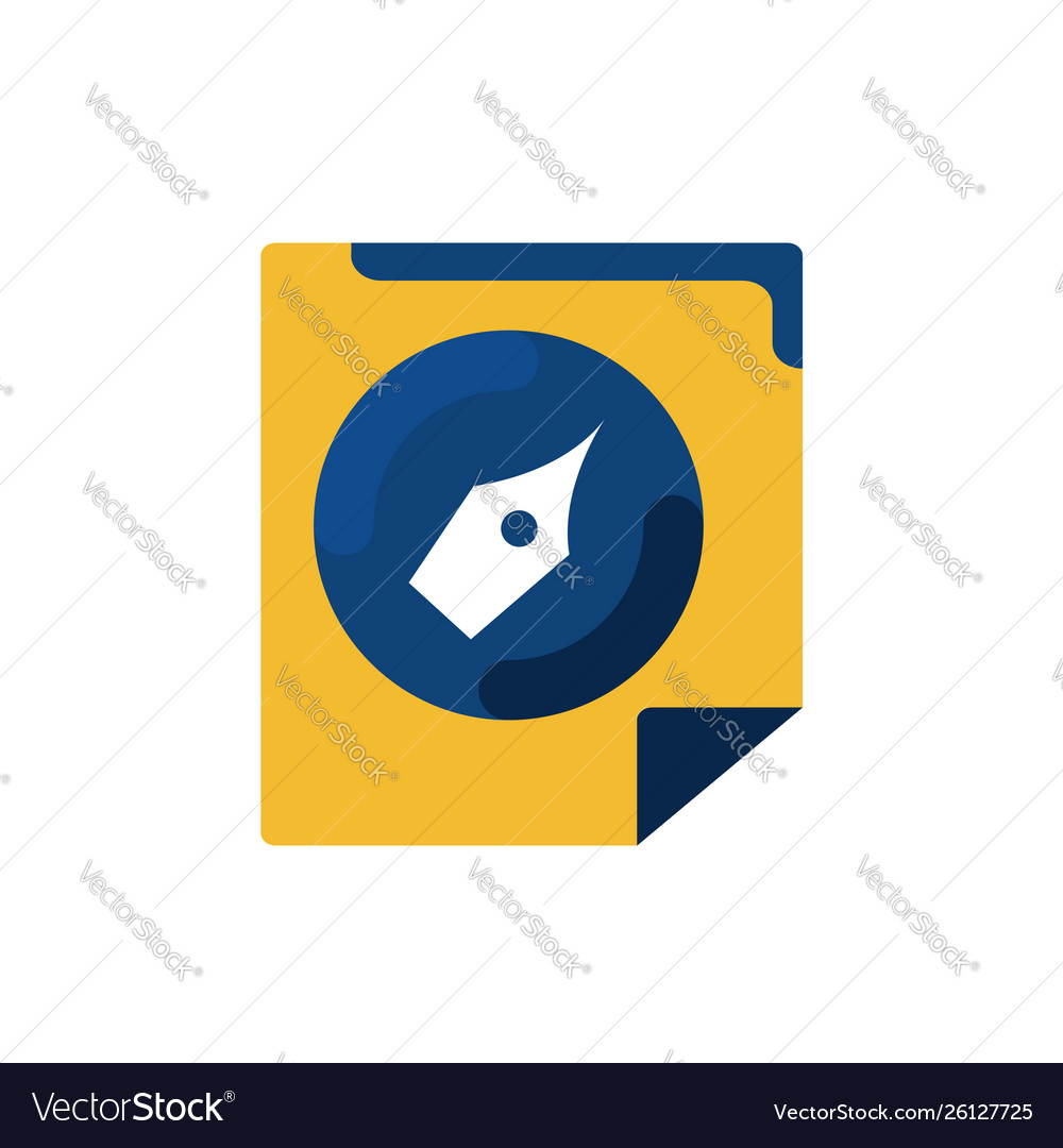 Simple memo and pen button application icon vector image Simple memo and pen button application icon