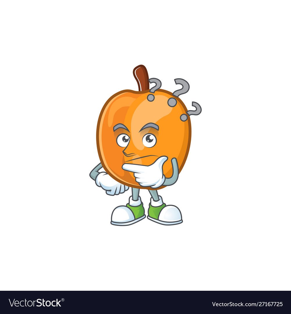 Denken reif apricot charakter mascot karikatur vector image Denken reif apricot charakter mascot karikatur