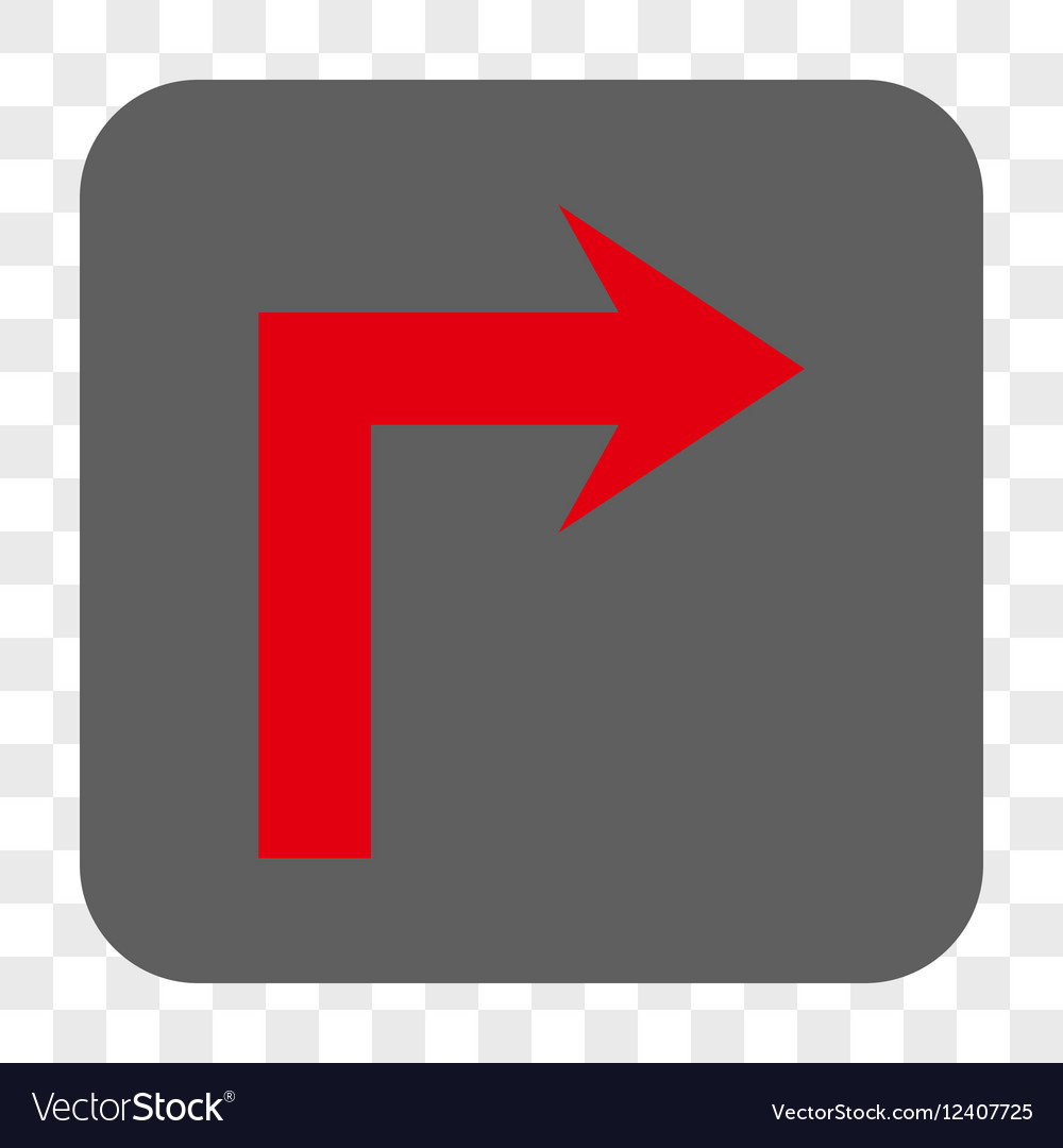 Turn right rounded square button