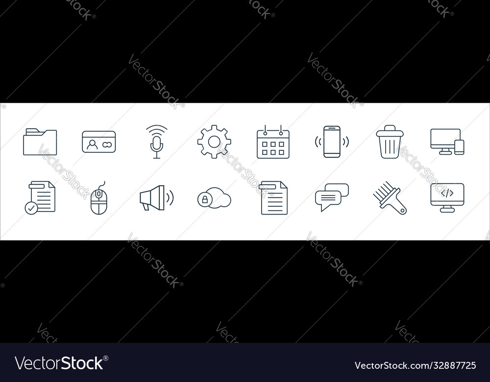 User interface line icons linear set quality vector image User interface line icons linear set quality
