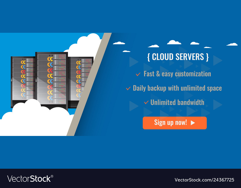Web hosting server or cloud advertisement