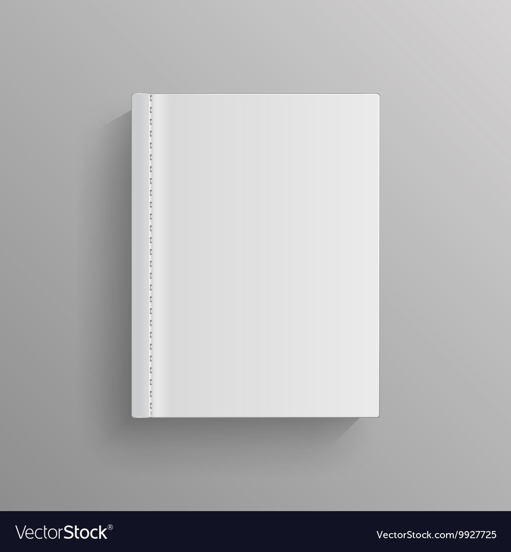 White blank book cover template Royalty Free Vector Image