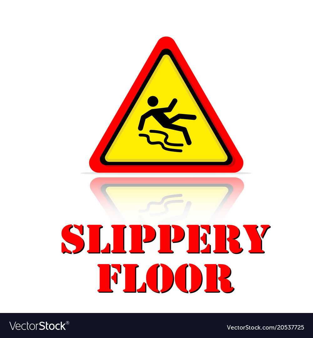 Yellow Warning Slippery Floor Icon Background Vect