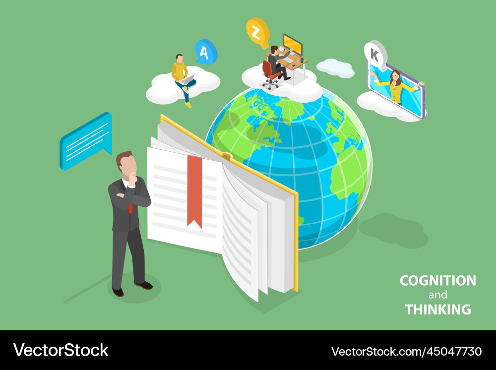 3d isometric flat conceptual Royalty Free Vector Image