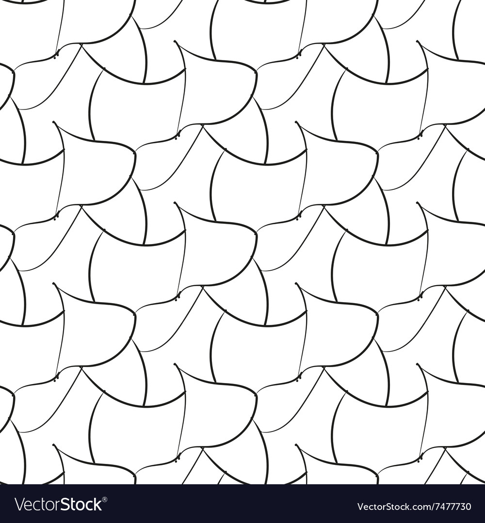 Black abstraction petals seamless pattern