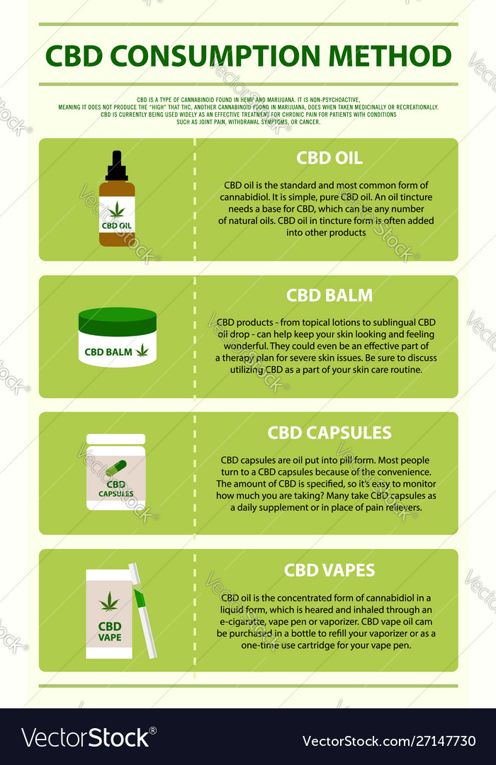 Cbd Consumption Method Vertical Infographic Vector Image 0989