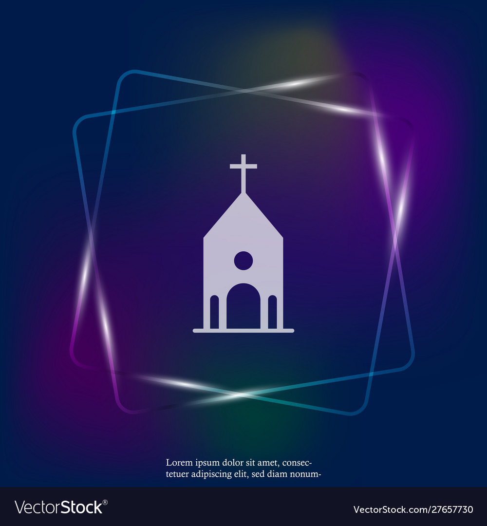 Church building neon light icon religious Vector Image