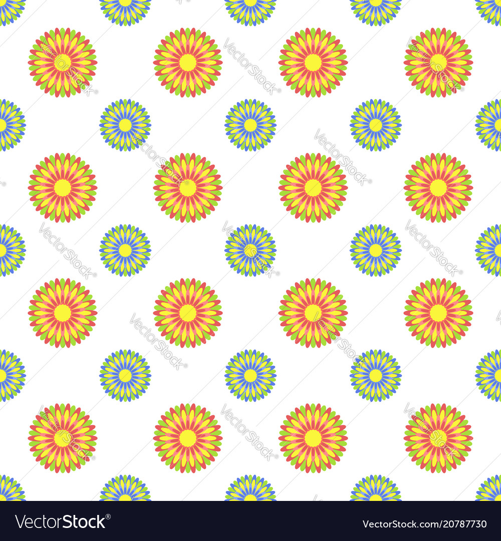 Colorful seamless pattern of abstract flowers