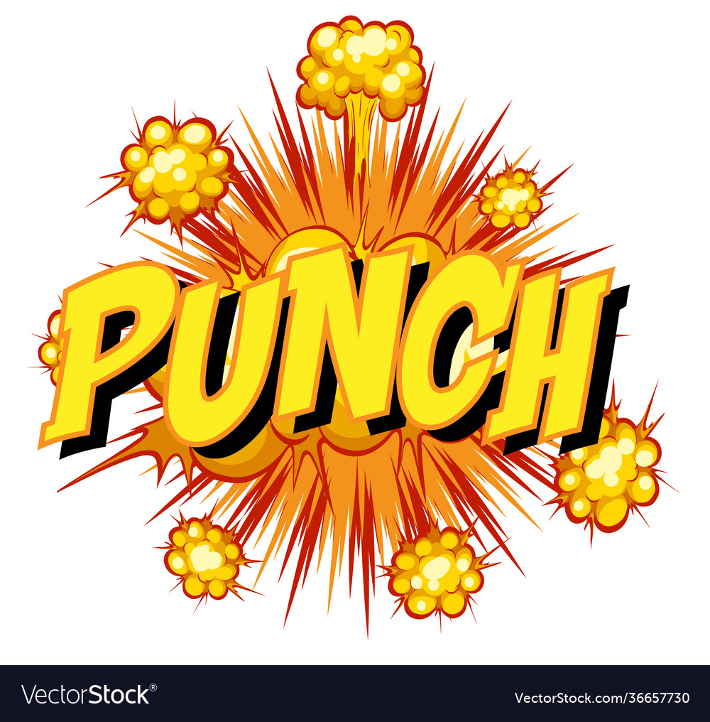 Comic speech bubble with punch text Royalty Free Vector