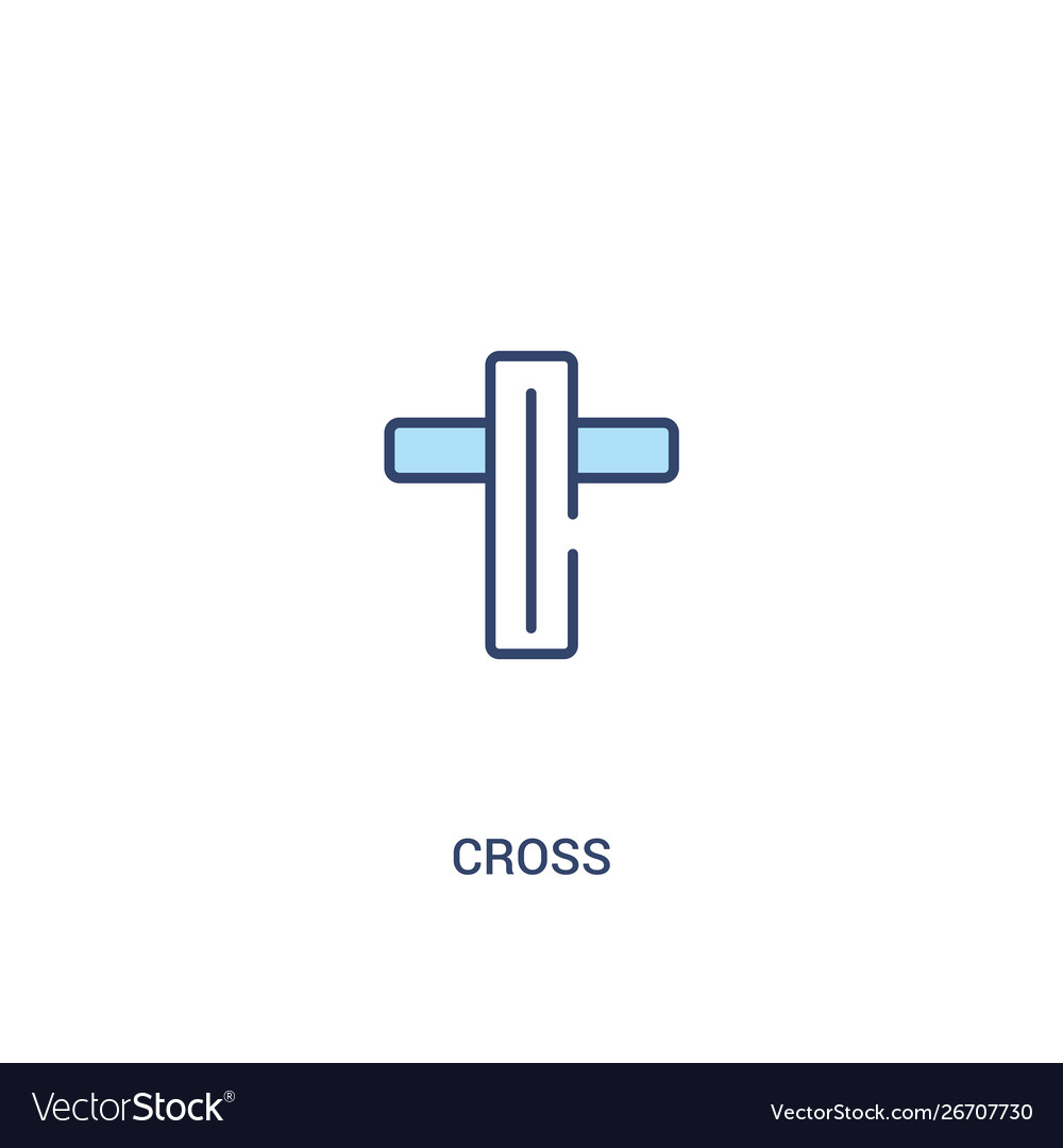 Cross concept 2 colored icon simple line element