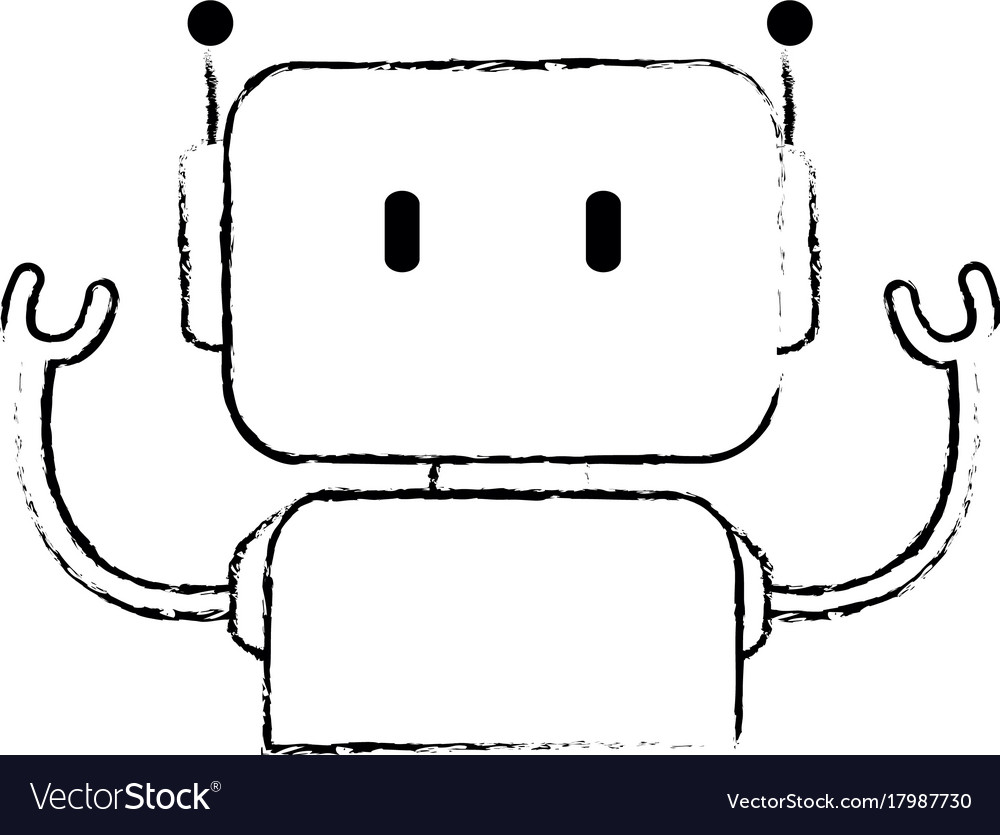 Electronic robot character icon