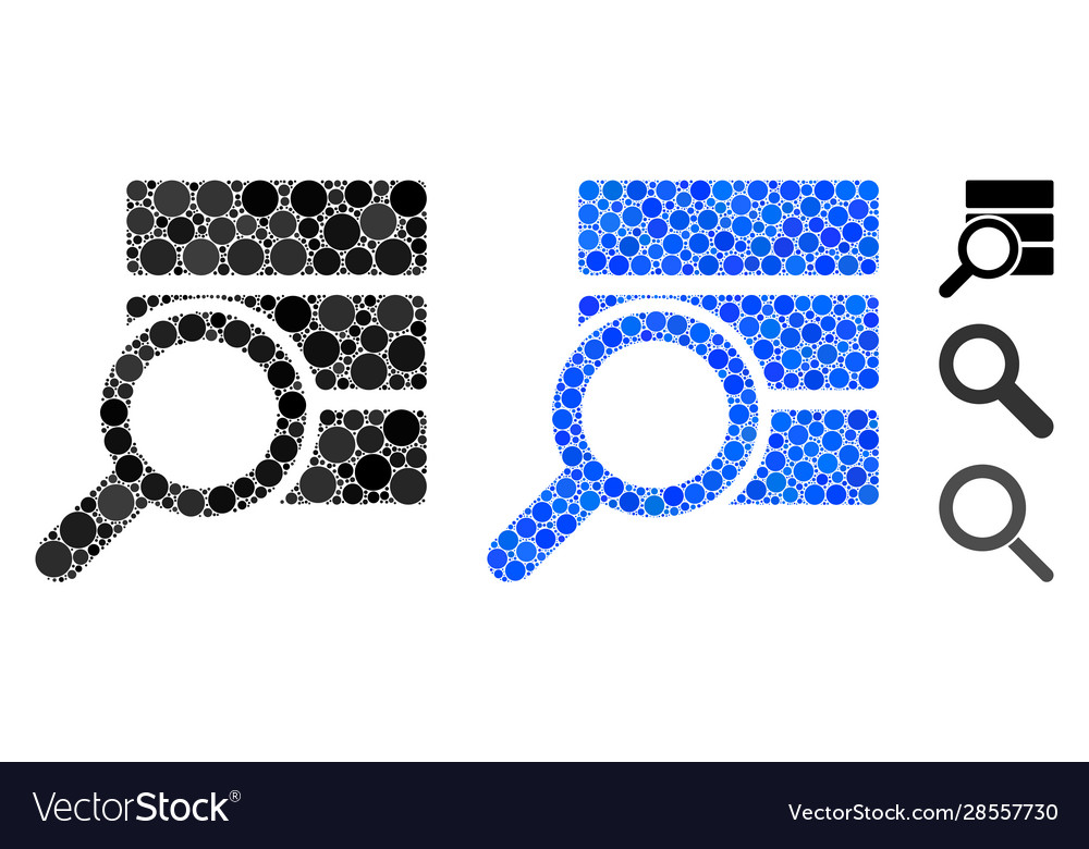 Explore database composition icon round dots