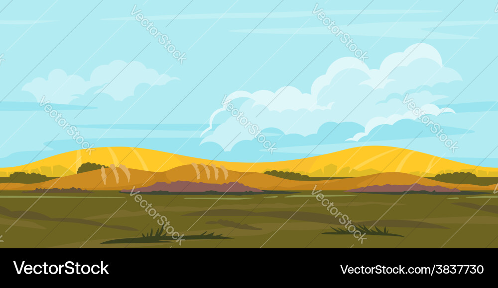 Fields game background landscape Royalty Free Vector Image