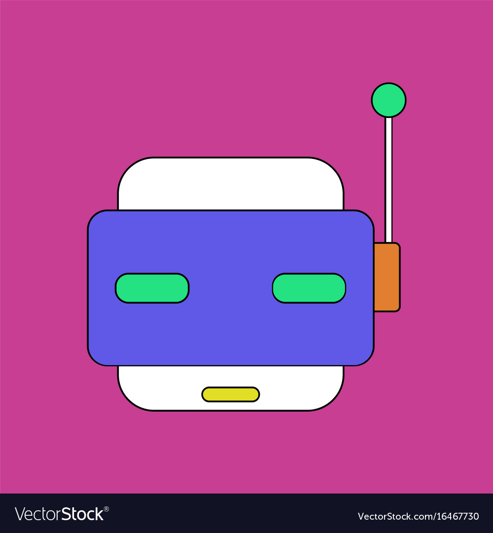 Flat icon design collection toy robot face
