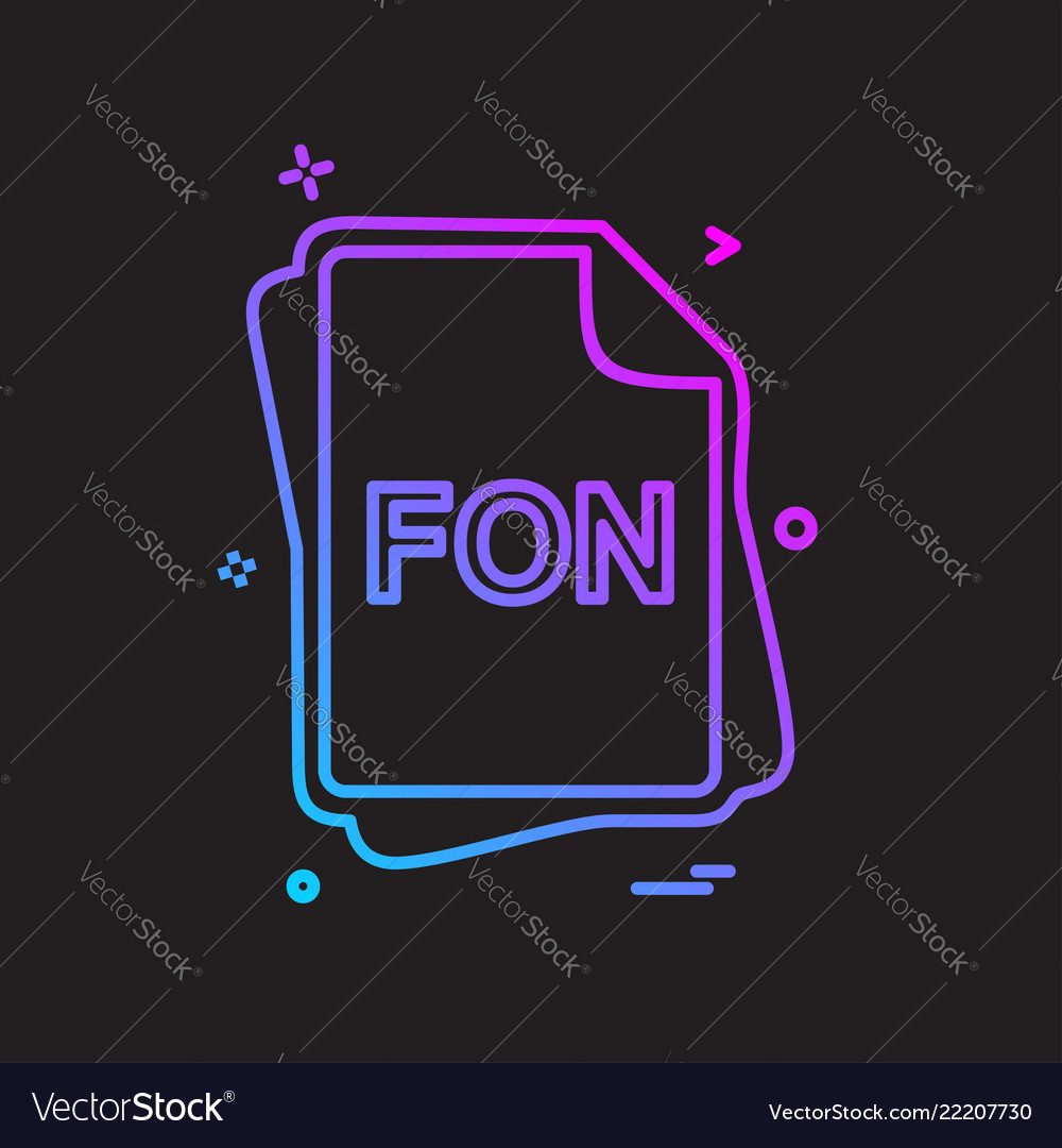 Fon file type icon design vector image Fon file type icon design