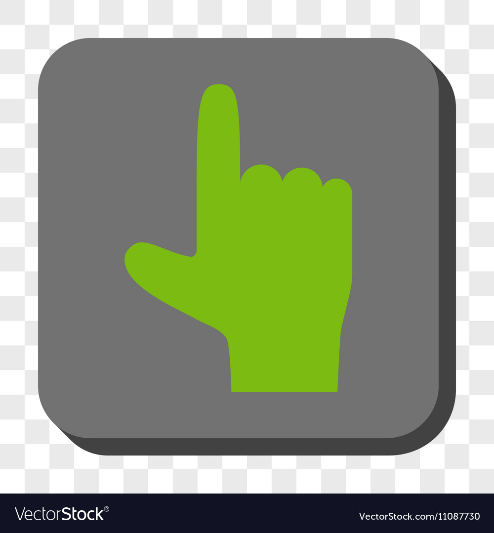 Hand pointer up rounded square button