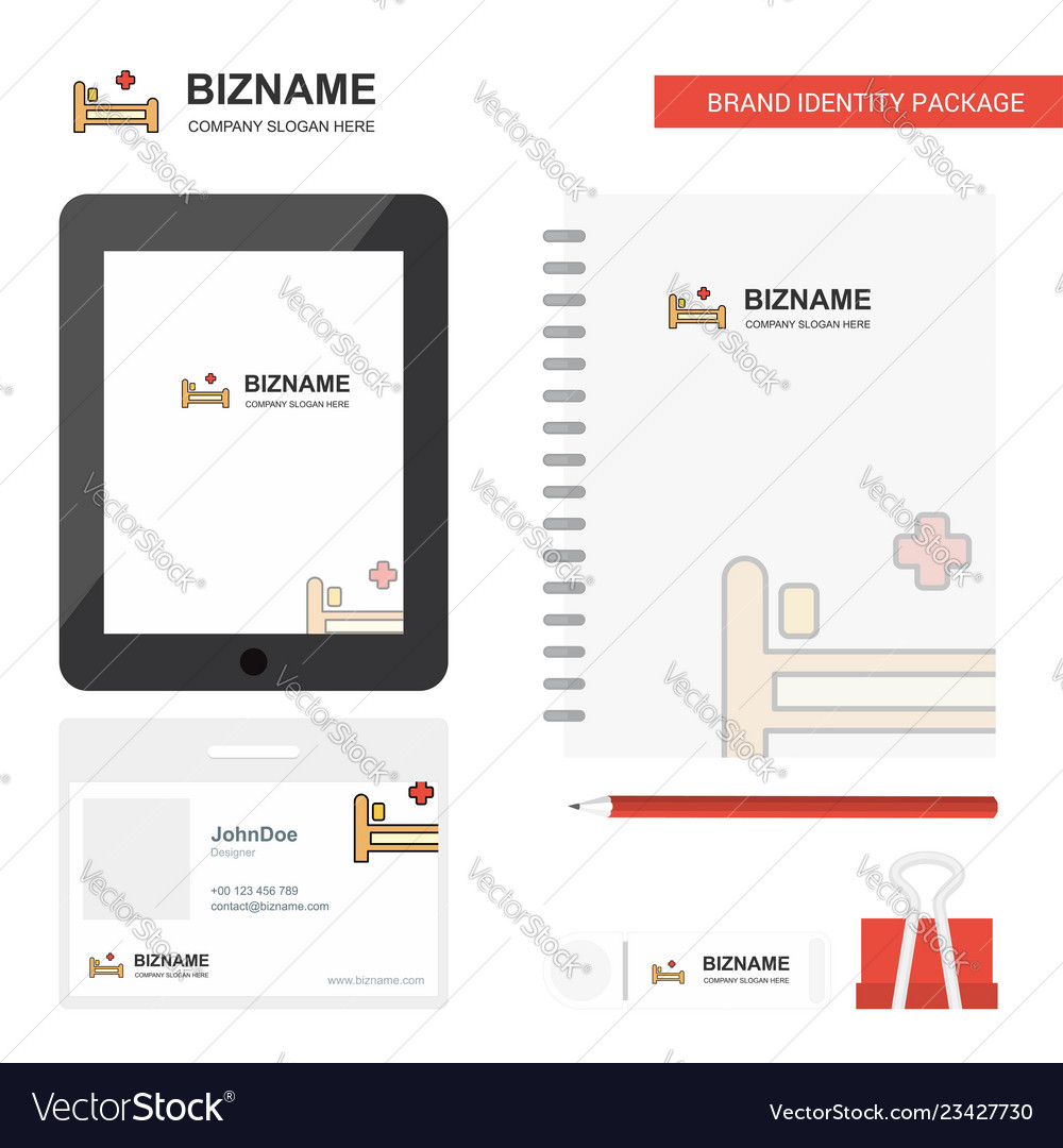 Hospital bed business logo tab app diary pvc Vector Image Hospital bed business logo tab app diary pvc