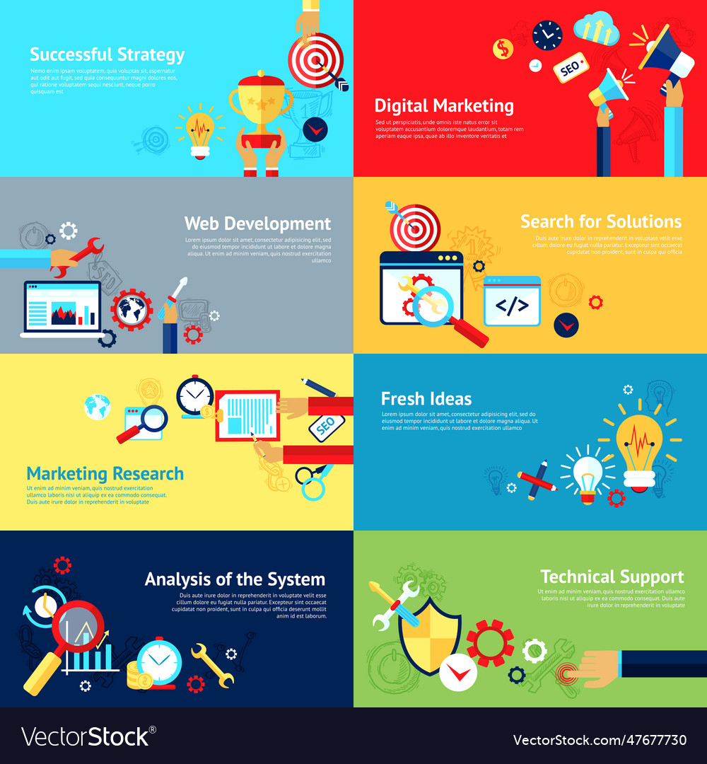 Internet design concept set