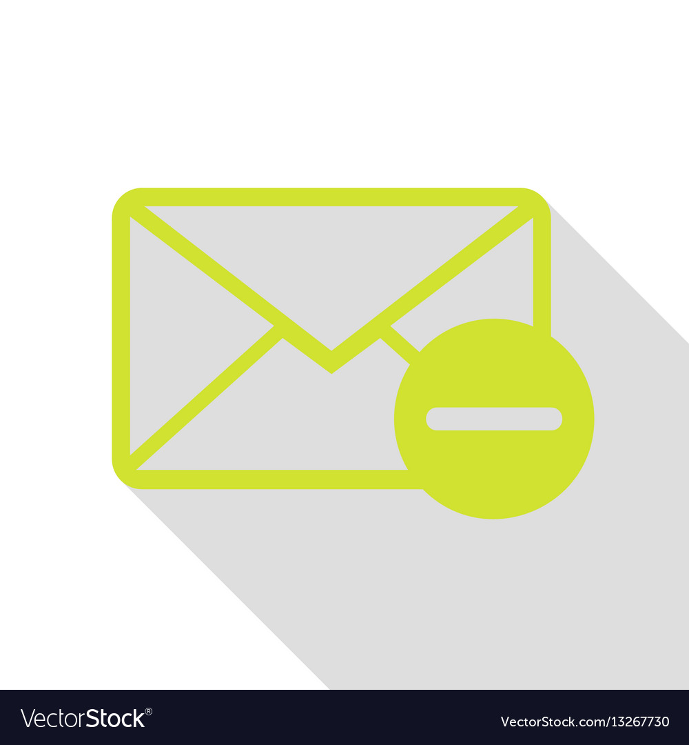 Mail sign pear icon with flat style