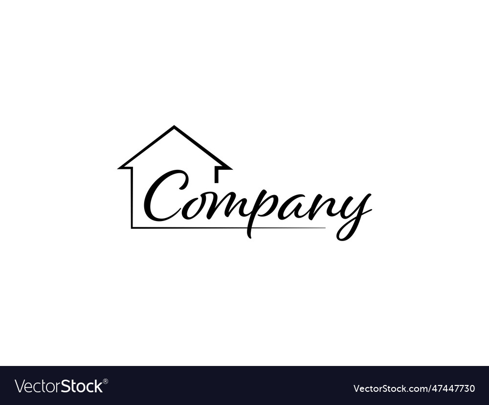 Minimalist real estate house logo design Vector Image