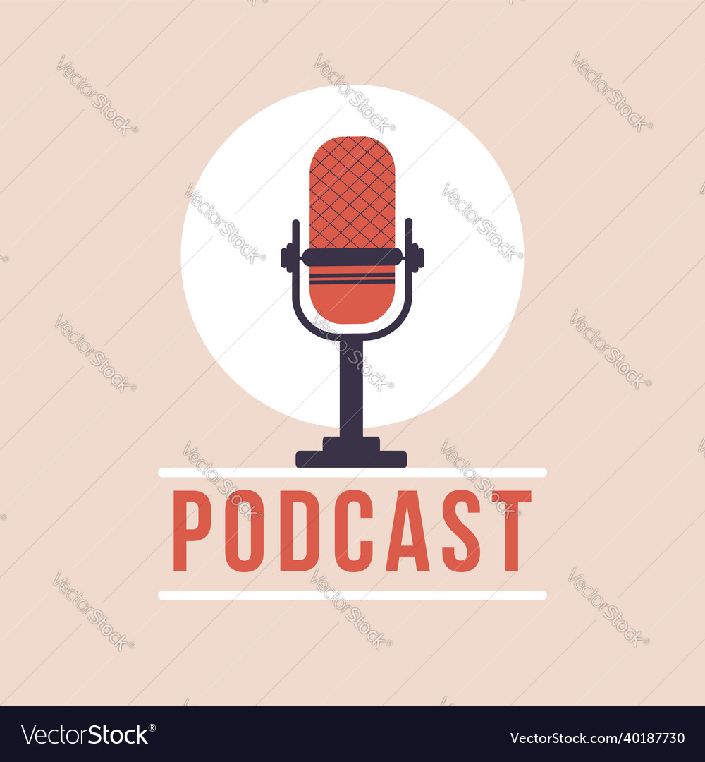 Podcast concept logo for live streaming blogging