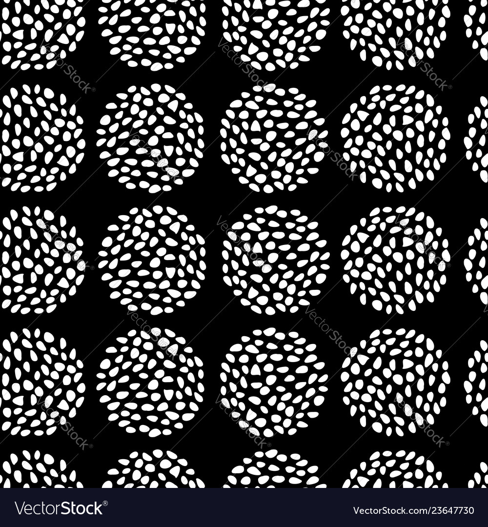Retro seamless pattern with dotted circles Vector Image Retro seamless pattern with dotted circles