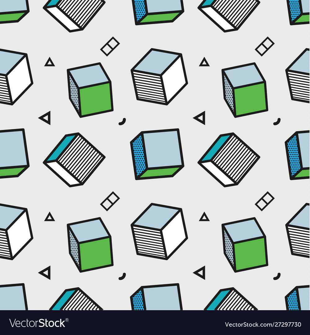 Seamless pattern colorful with 3d graphic