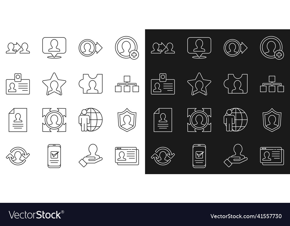 Set line resume user protection hierarchy vector image Set line resume user protection hierarchy
