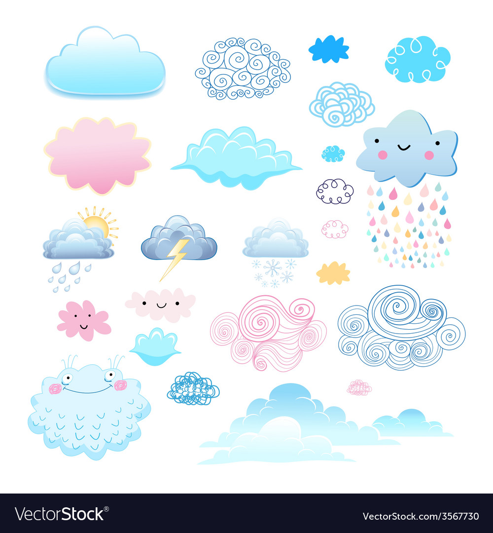 Set of different clouds