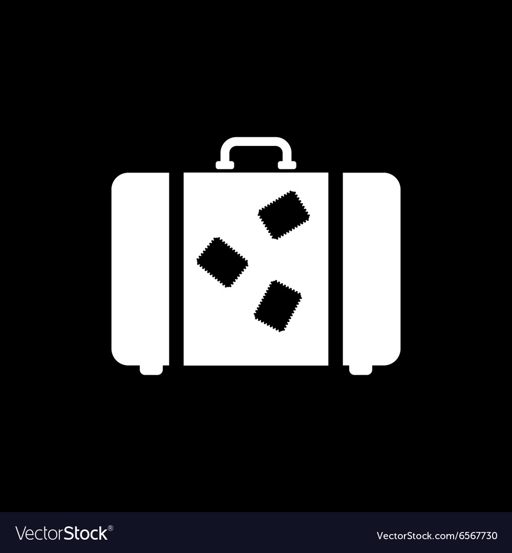 Suitcase icon luggage symbol flat