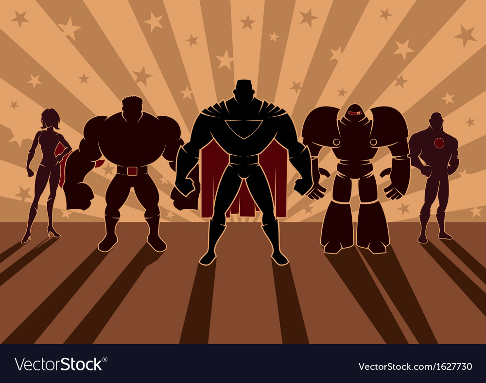 Superhero team Royalty Free Vector Image - VectorStock