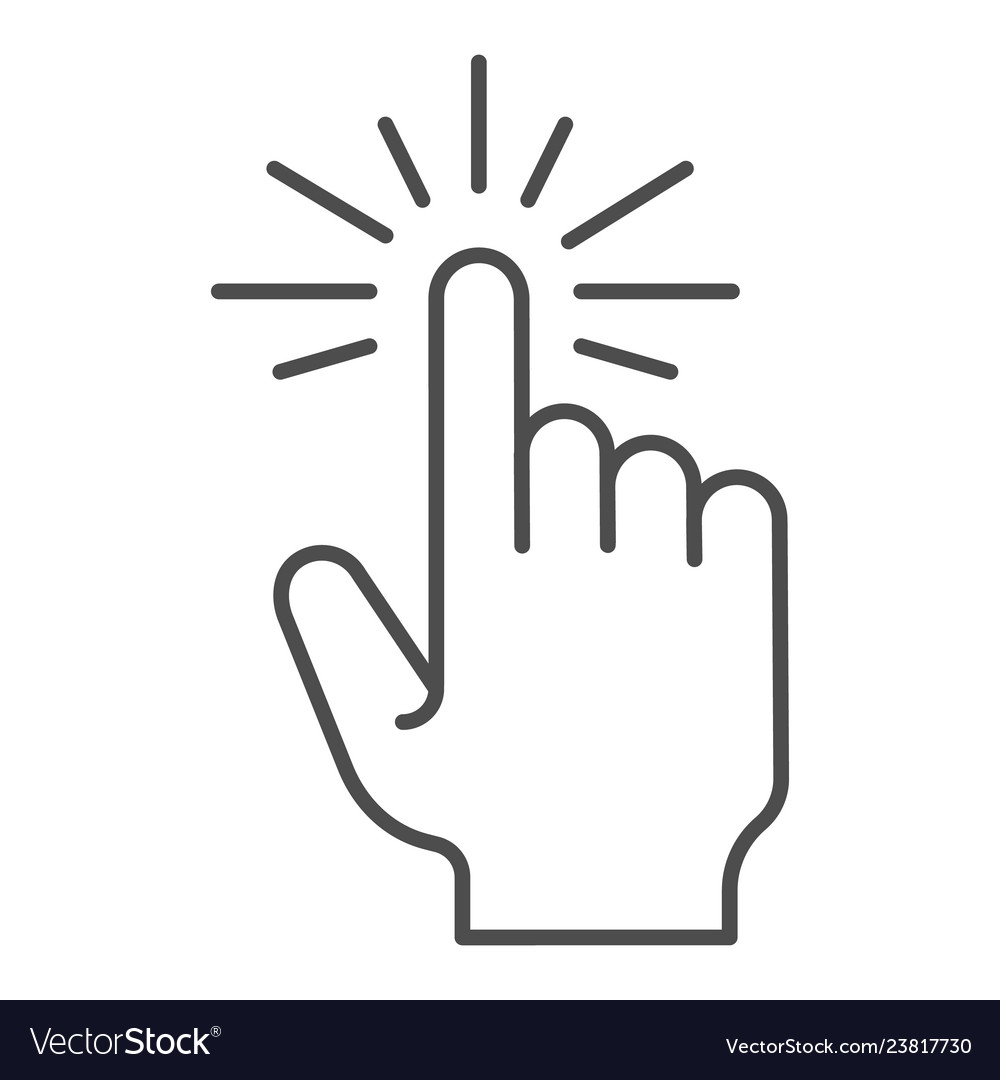 Touch thin line icon cursor vector image Touch thin line icon cursor