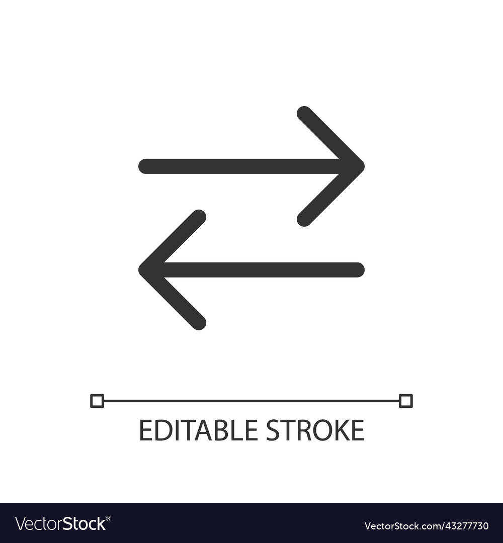 Two arrows pixel perfect linear ui icon Vector Image Two arrows pixel perfect linear ui icon