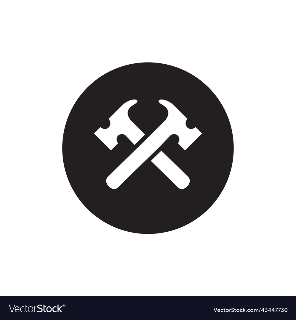 Two hammer logo icon design double