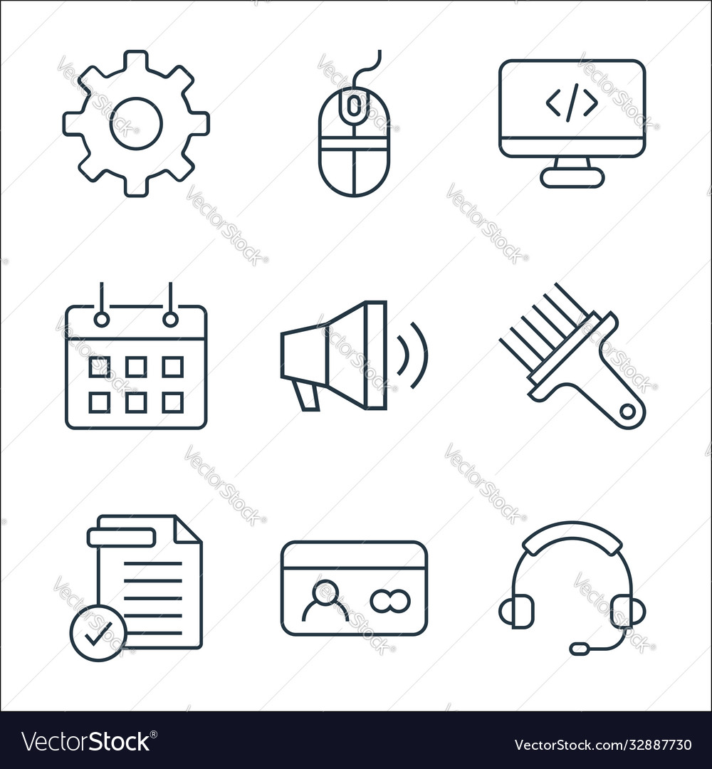 User interface line icons linear set quality Vector Image User interface line icons linear set quality