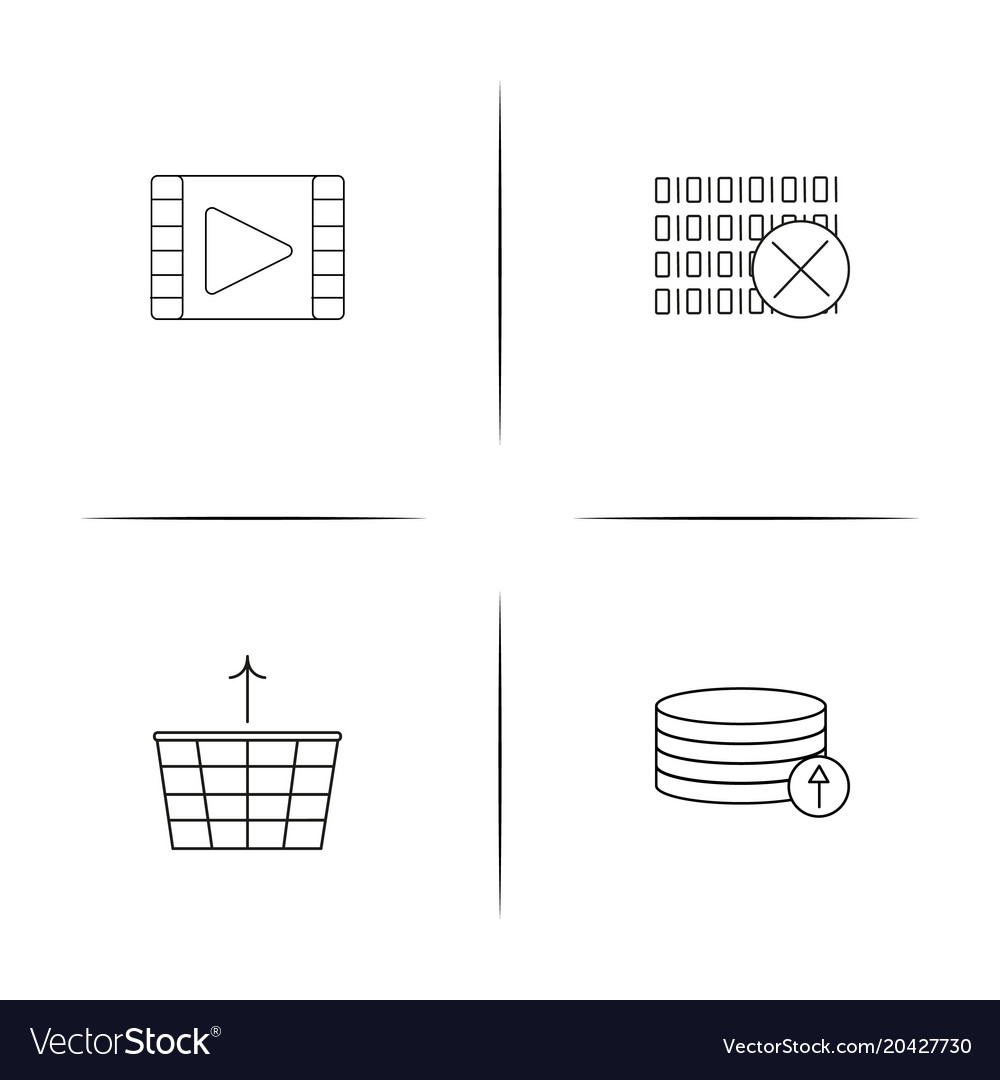 Web and text simple linear icon setsimple outline