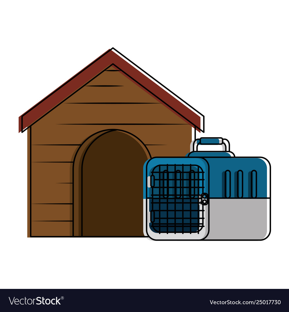 Wooden house pet with transport box