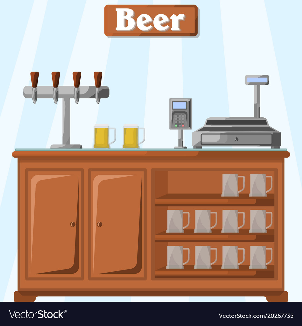 A counter with beer on the part