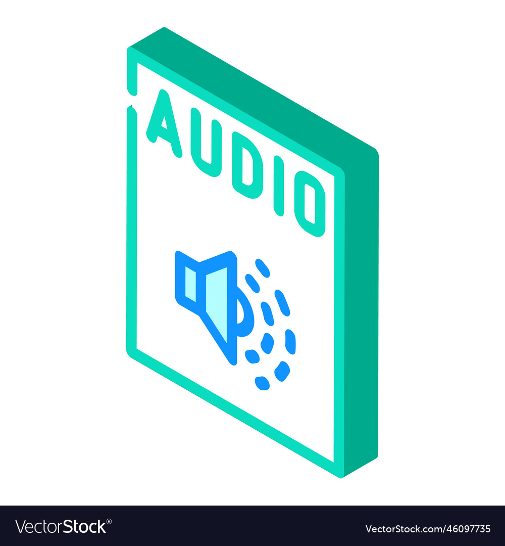 Audio file format document isometric icon