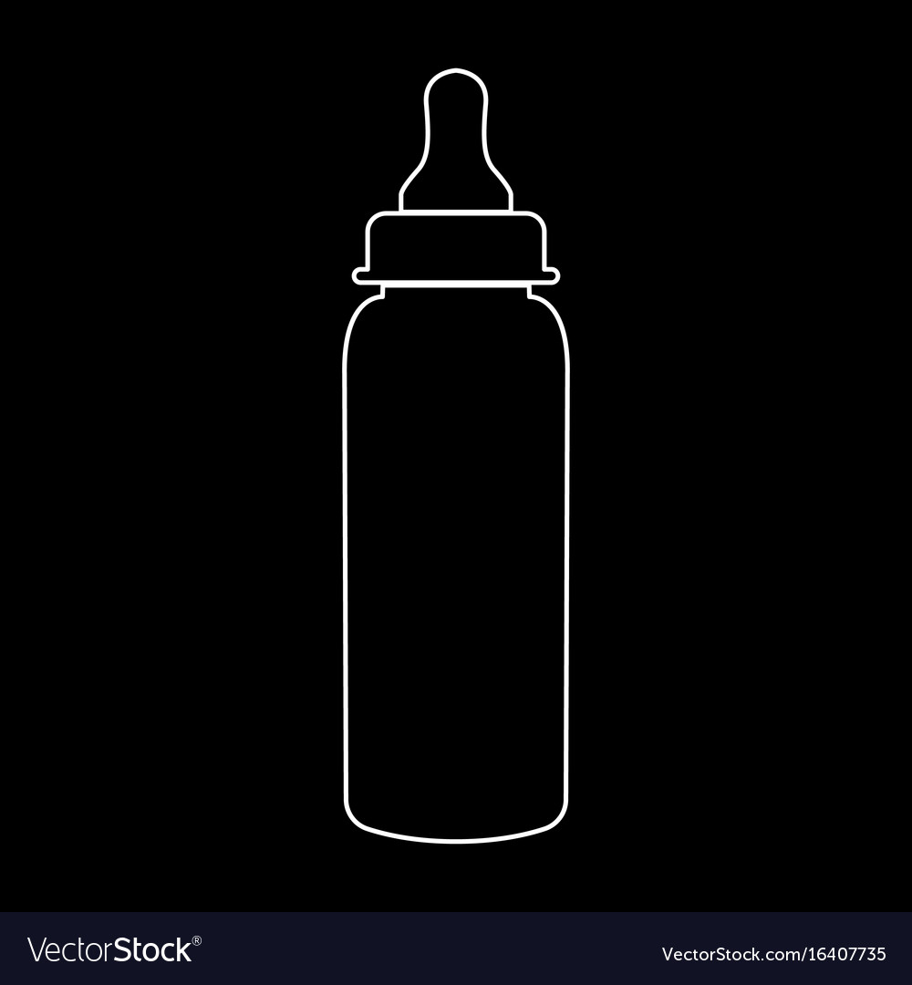 Baby bottle symbol white color path icon Vector Image