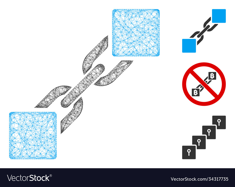 Blockchain polygonal web mesh Vector Image Blockchain polygonal web mesh