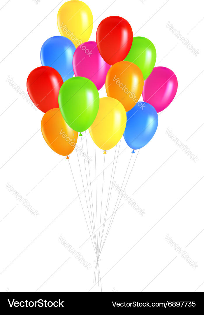 Bunch balloons Royalty Free Vector Image - VectorStock