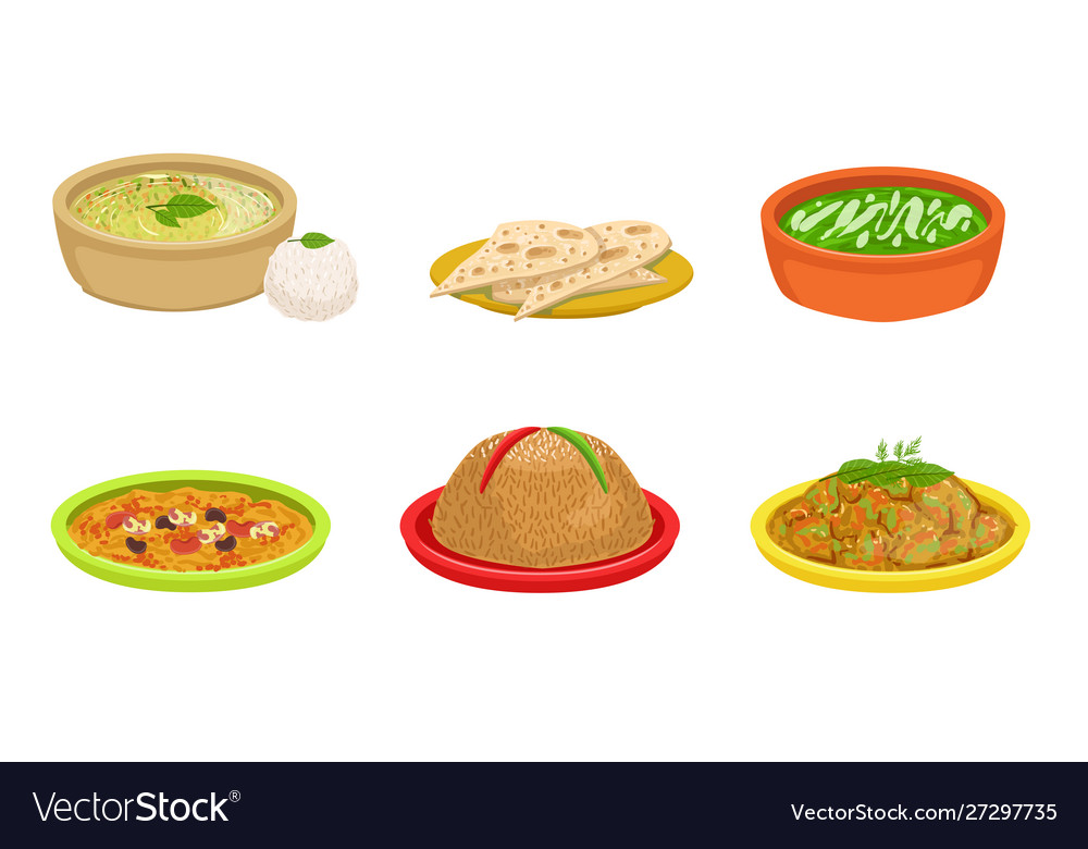 Collection delicious food dishes national