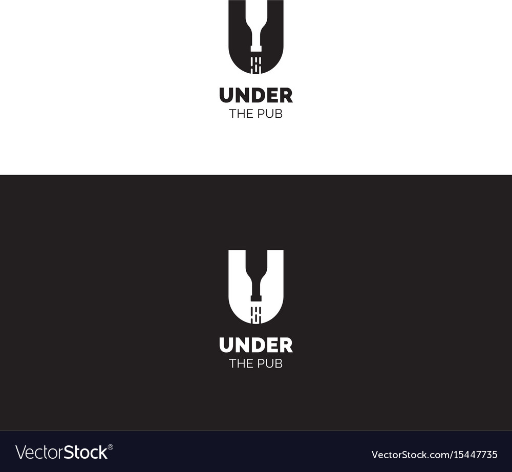 Creative negative space logo with u letter