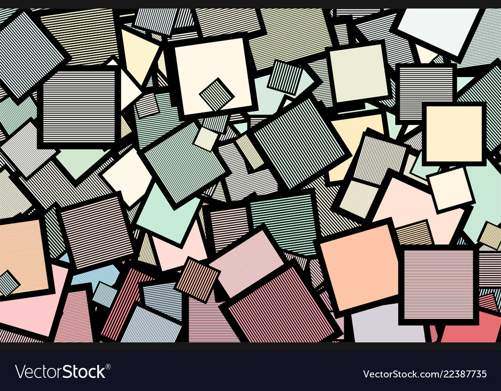 Decorative and colorful shapes square with lines