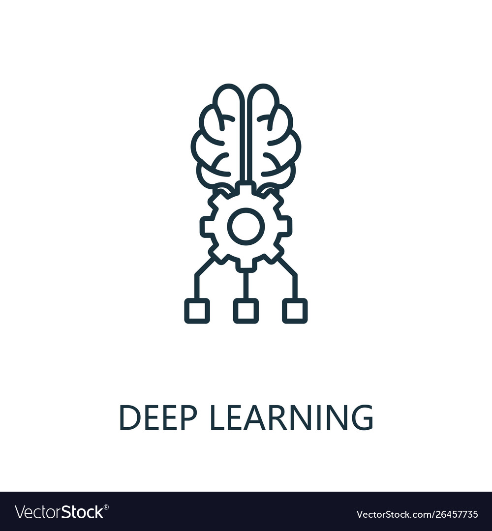 Deep learning thin line icon creative simple