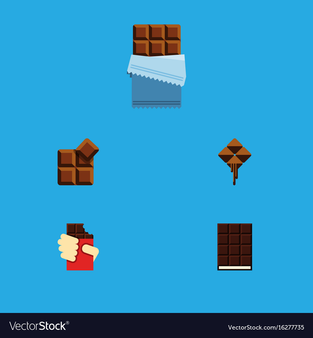 Flat icon bitter set of cocoa shaped box