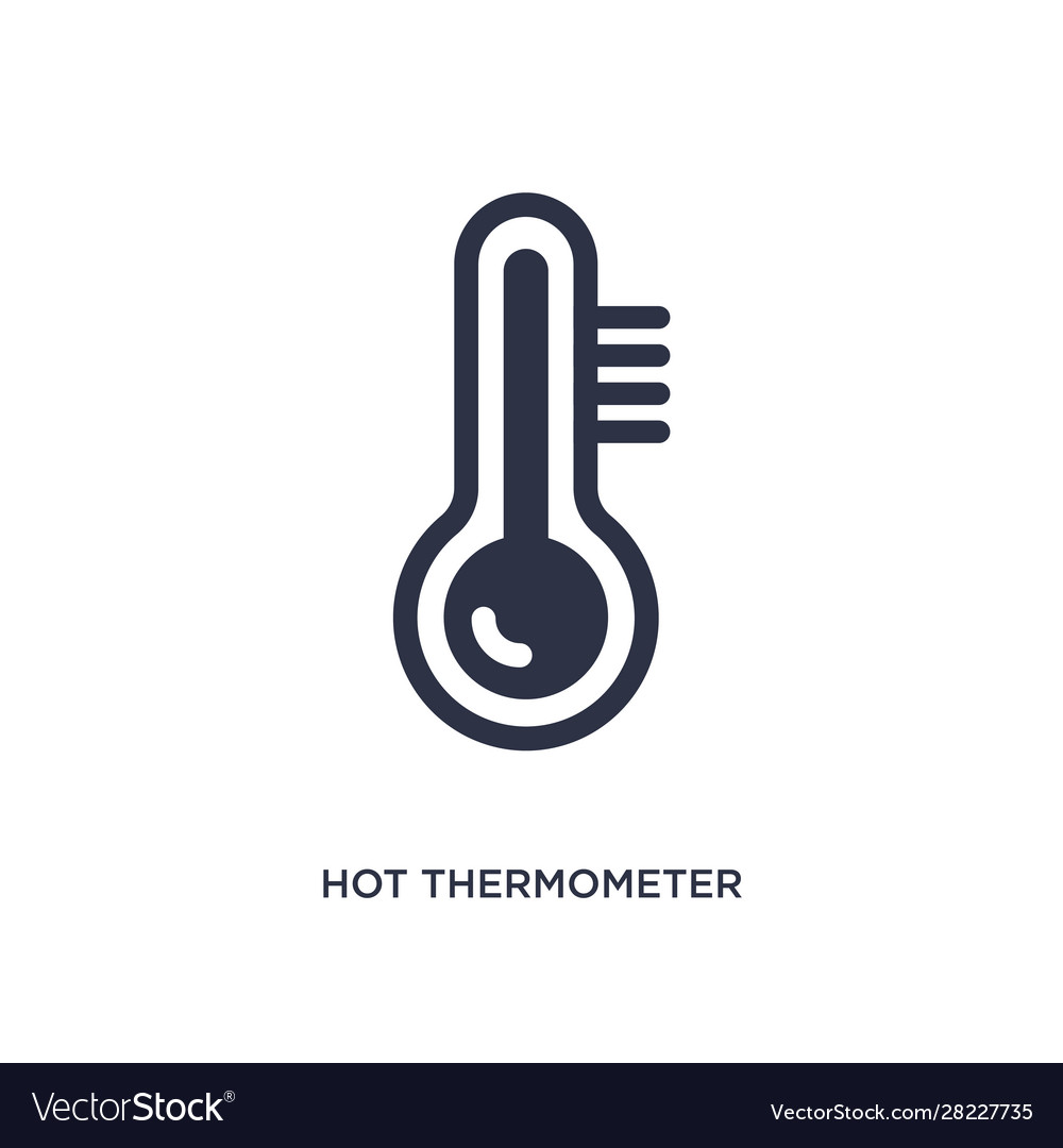 Hot thermometer icon on white background simple Vector Image