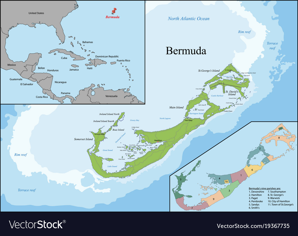 Map bermuda vector.