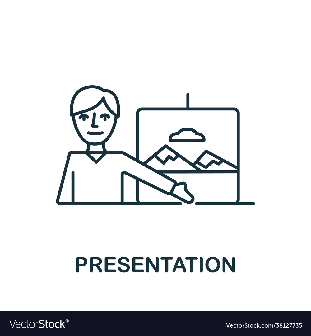 Presentation icon simple line element